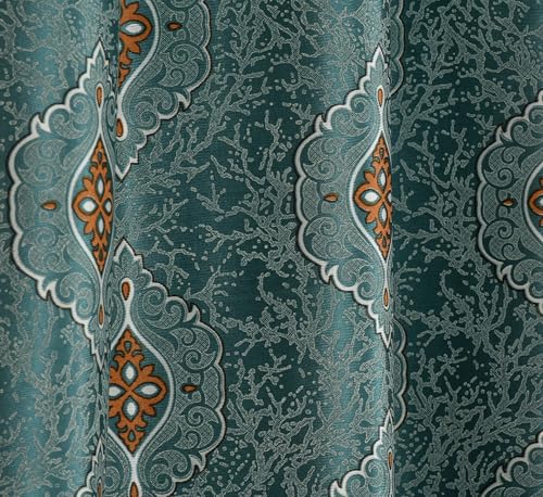 Image of Room Darkening Curtains for Door & Windows, Living Room, Bedroom, Eyelet, Parda, Printed, Pack of 1, Green, 4 x 5 Feet