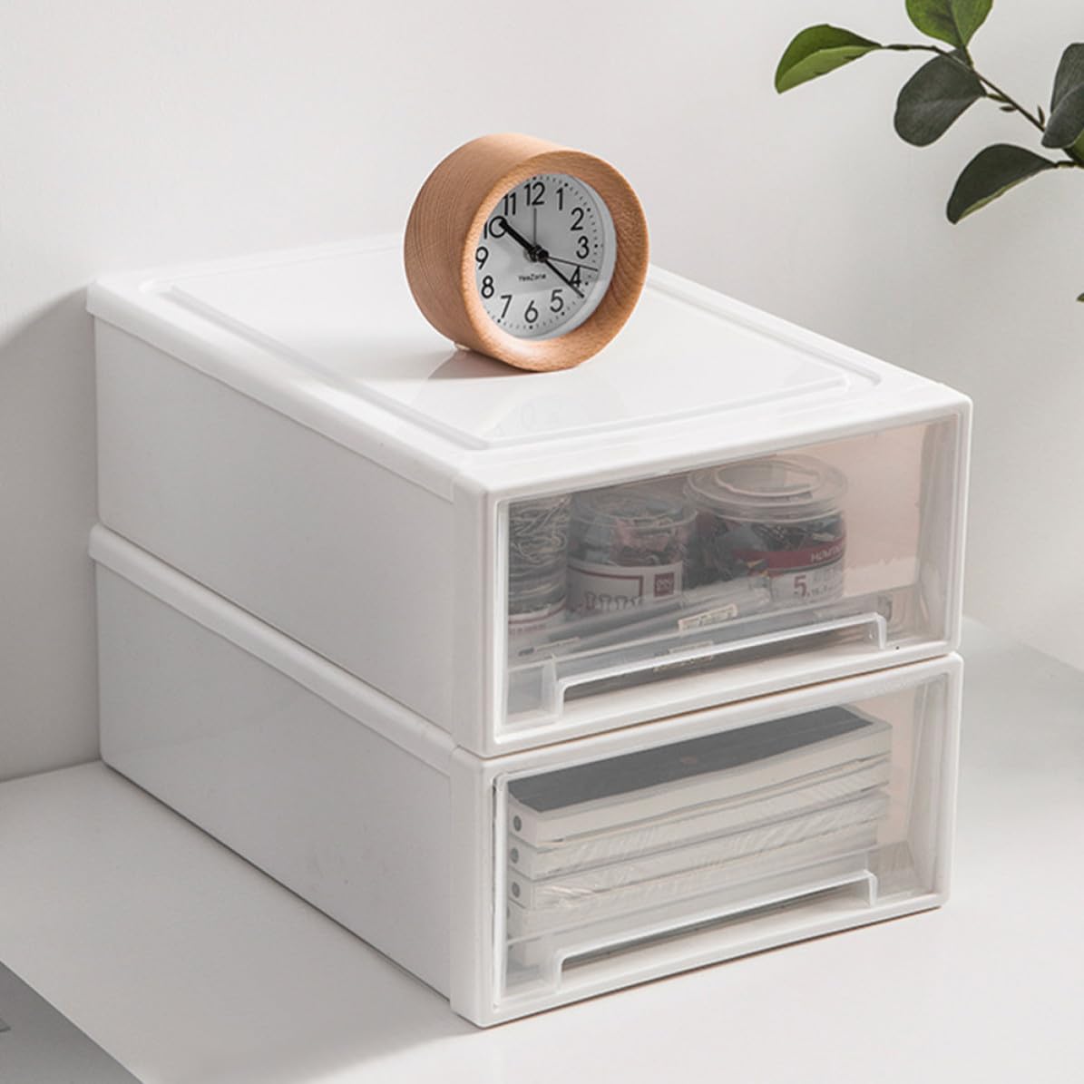 Organizador de Escritorio Apilable 3 Cajones Caja de Almacenamiento de Plástico PP Diseño Elegante y Multifuncional para Maquillaje y Joyas en Casa