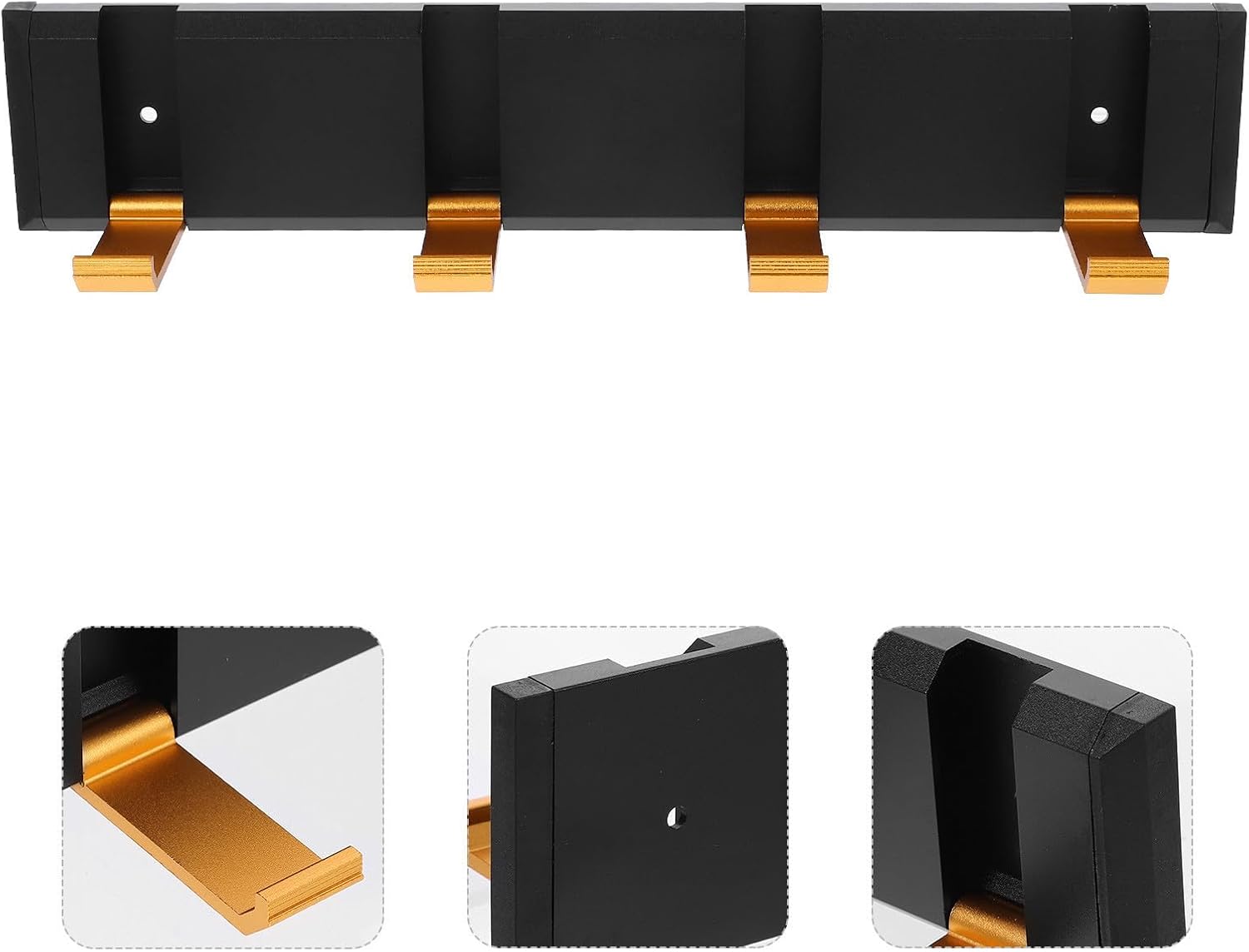 KICHOUSE Space Saving Folding Coat Hooks Wall Mounted 4-Hook Rack Made of Sturdy Aluminum Alloy and Abs, Modern Design for Bathroom Towels, Entryway Coats, and Keys Organization