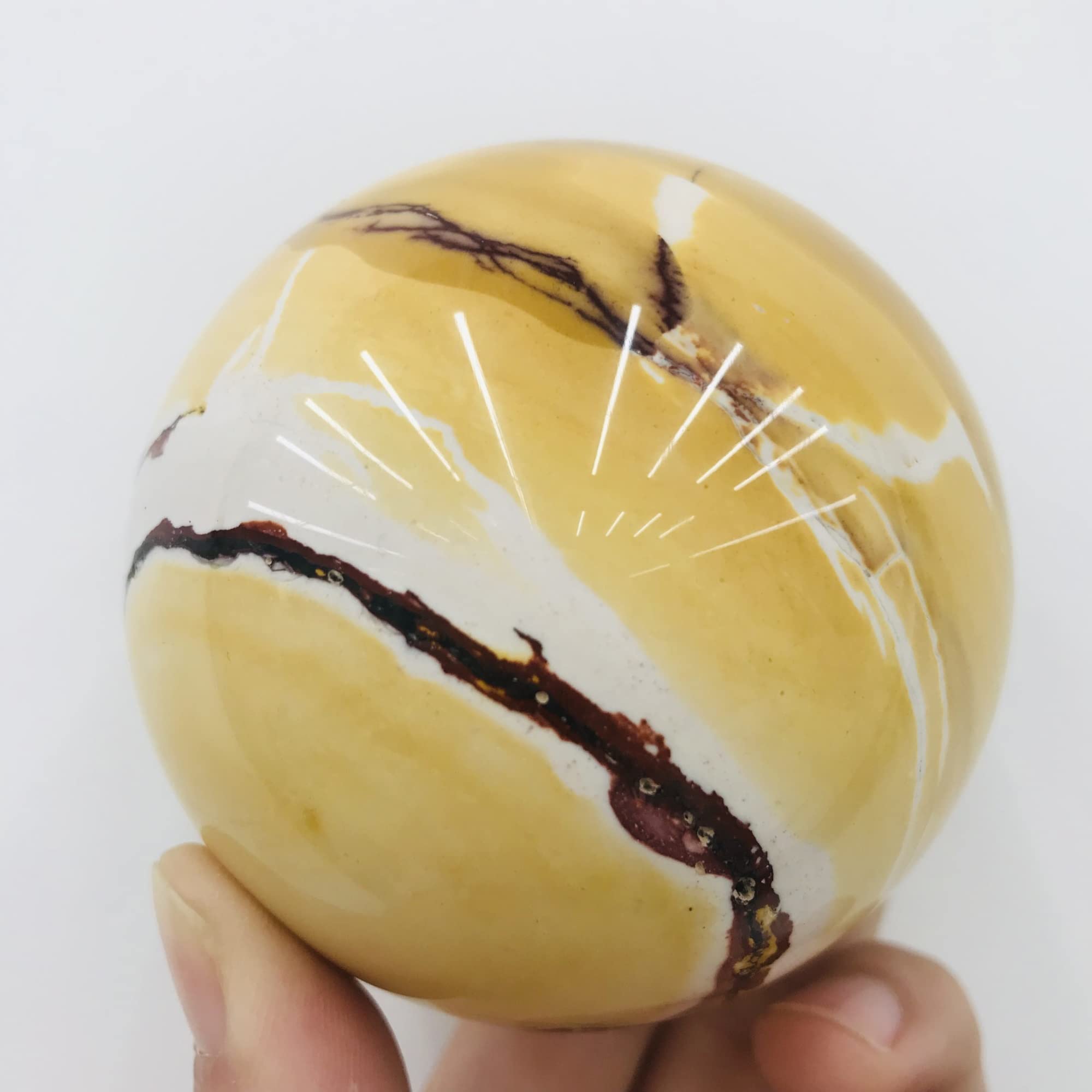 Medytacja dom Naturalna kula opalowa kryształowa kula wystrój domu Reiki kamienna kula. (rozmiar: 250-300 g)