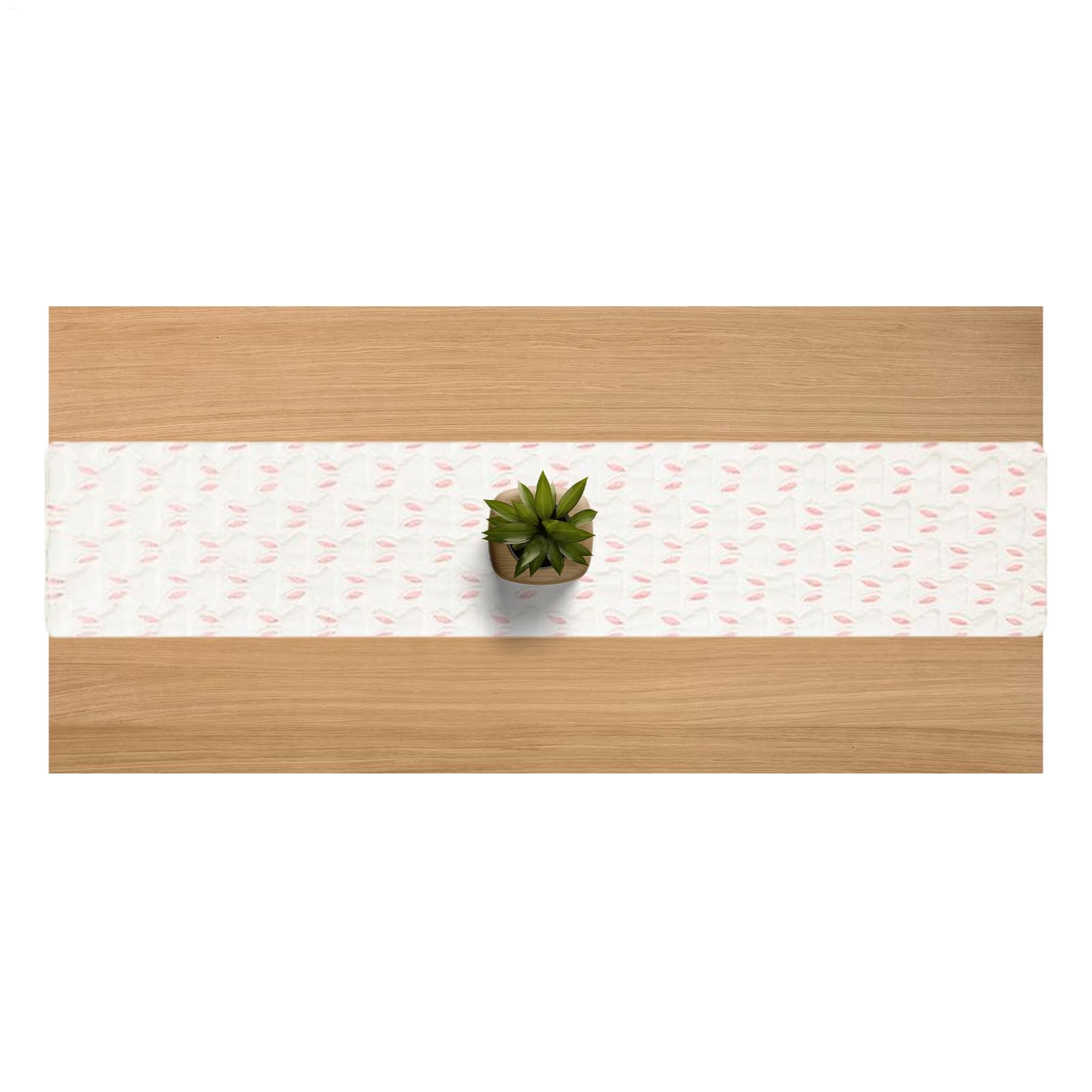 Chemin de table de Pâques en tissu doux premium à motifs oreilles de lapin 233 x 33 cm