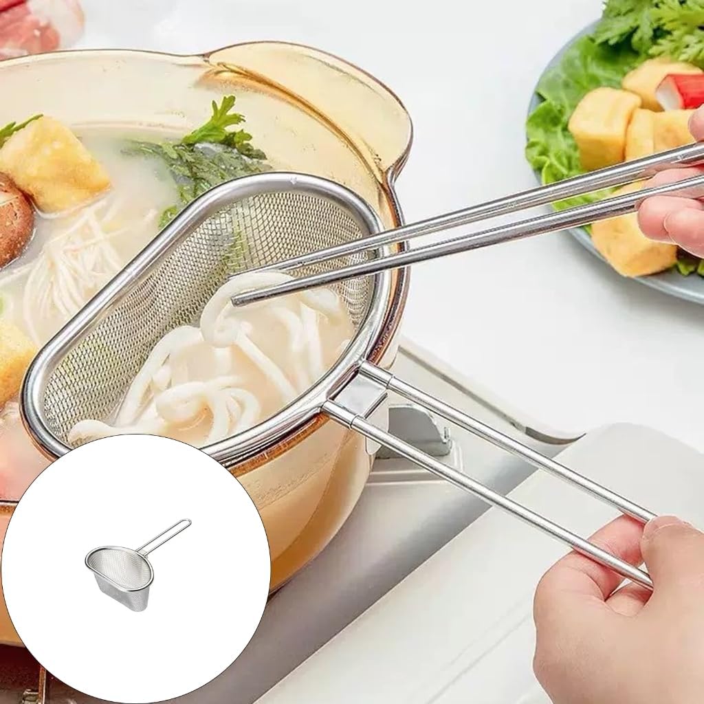 Stainless Steel Cooking Strainer Spoon Kitchen Skimmer Ladle With Long Handle