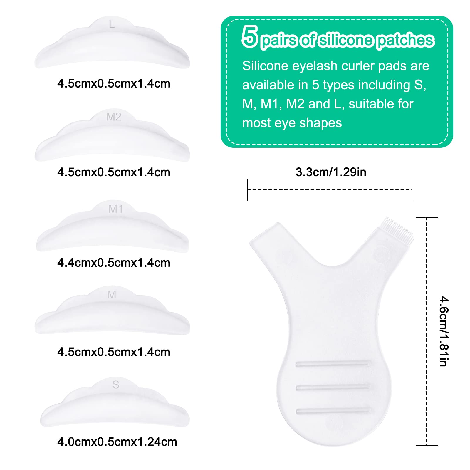 40PCS Almohadilla de Permanente para Rizador de Pestañas, Pestañas Silicona Almohadilla, Almohadilla de Levantamiento de Pestañas 2pcs Y pestañas Cepillo - Reutilizables