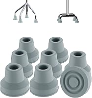 Vista 11 de supregear 8 puntas de caña cuádruple, punta de caña de goma antideslizante, agarre extremo, pie de goma de repuesto resistente para caminar y estar