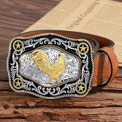 Image of Cowboy Belt Buckle for Men Western Cowgirl Rodeo Longhorn Bull Belt Buckles