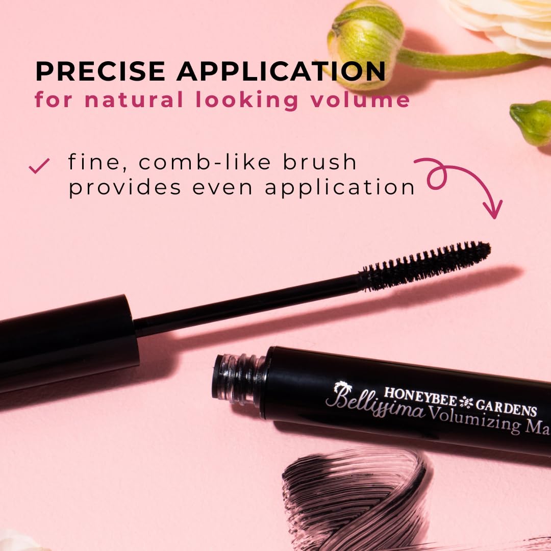 Honeybee Gardens Bellissima Volumizing Mascara In Black Lace, Lightweight And Bold, Non-Smudging, Vegan, Gluten-Free, Cruelty-Free, Net Wt. 0.13 oz. - Image 3