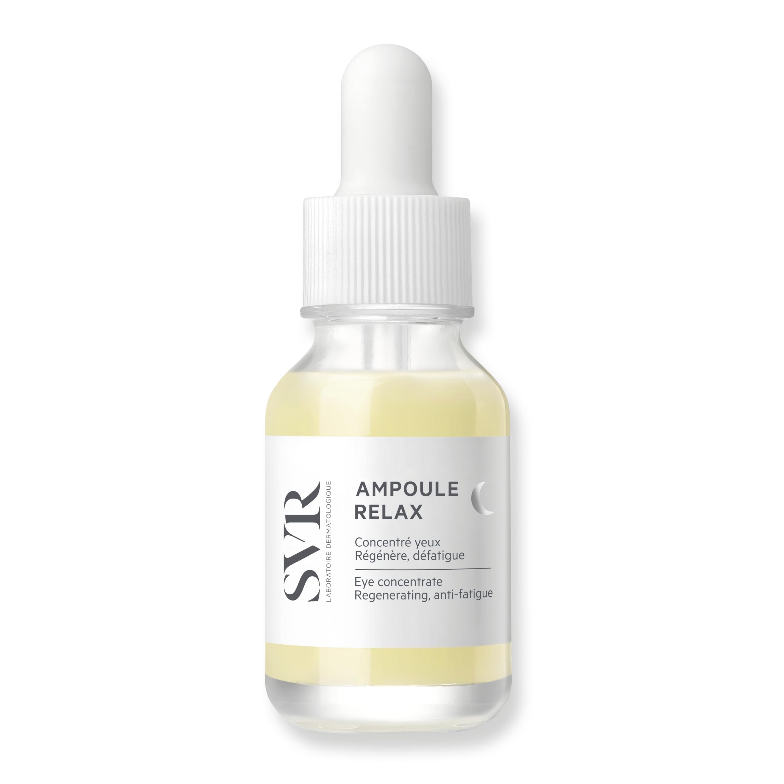 SVR Ampoule RELAX - Regenerating Eye Oil-Serum with GABA, Silk Treee Extracts and Postbiotics to Target Puffiness, Fine Lines & Dark Circles, 15ml