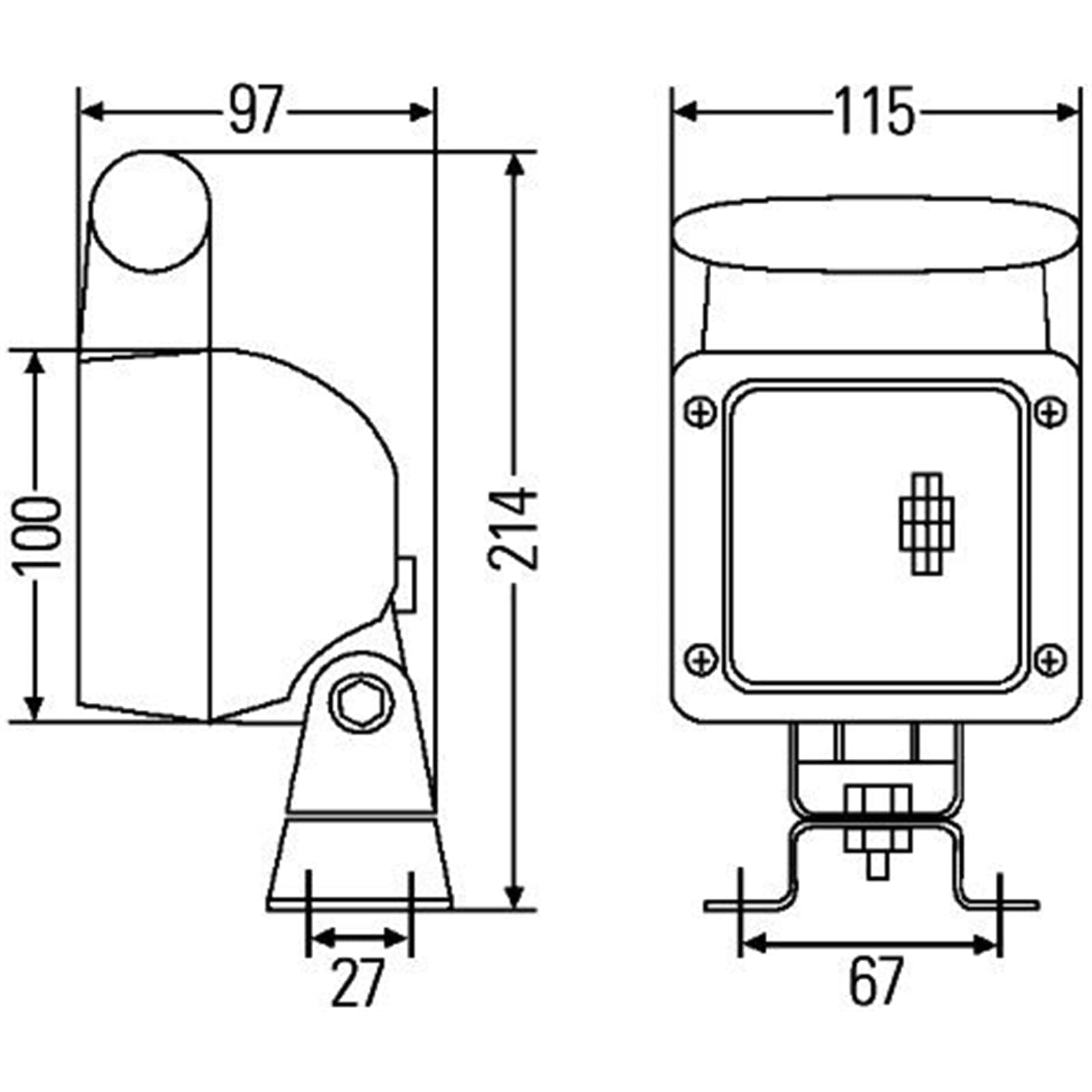 HELLA 1GA 007 506-021 Halógena-Faro de trabajo - Ultra Beam - 12/24V - montaje exterior - Iluminación superficie - Conector: AMP