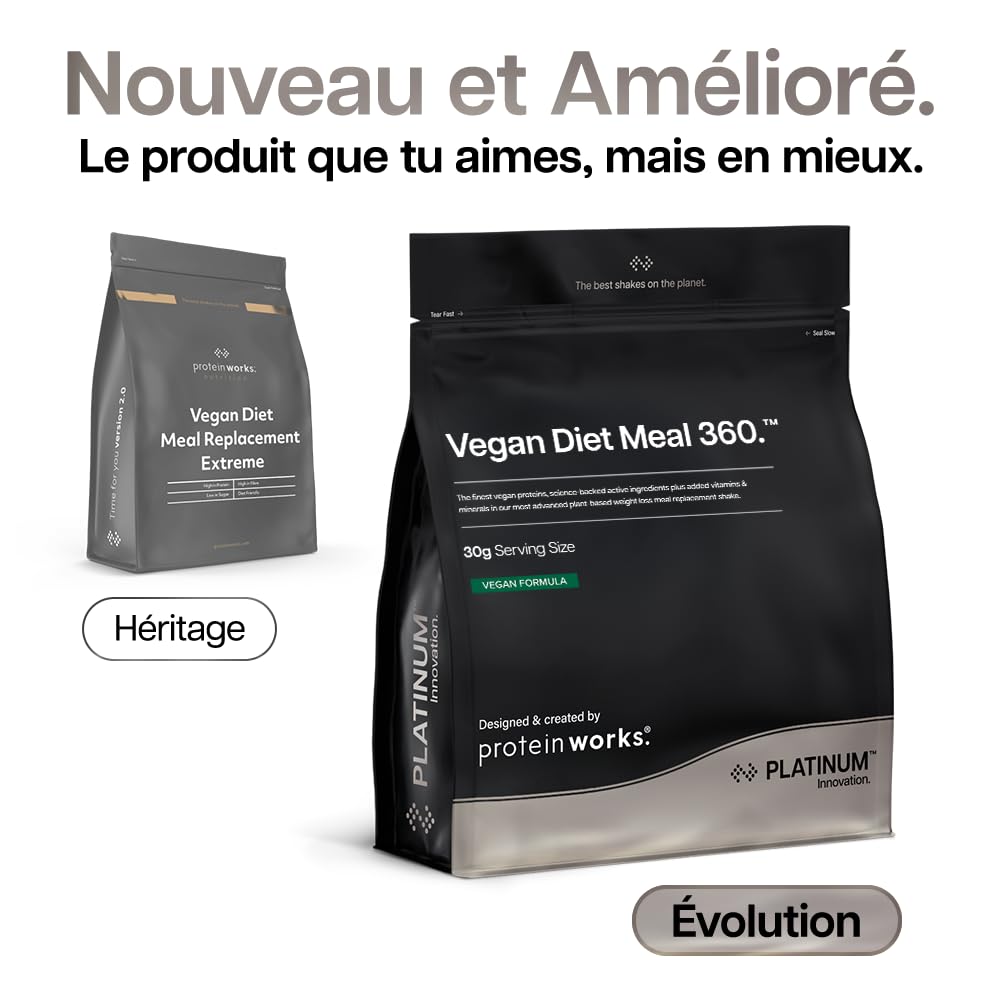 THE PROTEIN WORKS Substitut de Repas Vegan Extreme | Vanille Crème | Vitamines Renforçant l'Immunité | Protein Works | 1kg