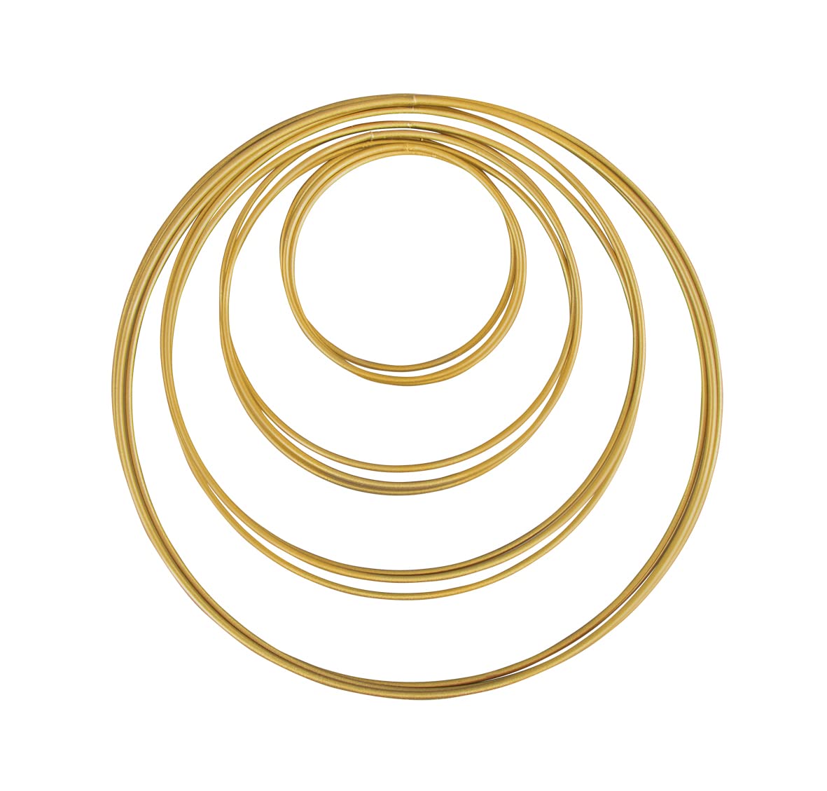 Rayher 25211616 Set of 12 Coated Metal Rings for Wedding Crafts, Hoops in Different Sizes for Dream Catcher and Macrame, Gold