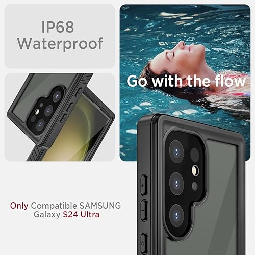 Miniatura 2 de Miimall Funda impermeable para Samsung Galaxy S24 Ultra, IP68 bajo el agua, a prueba de caídas de 14 pies, lente de cámara integrada y protector de
