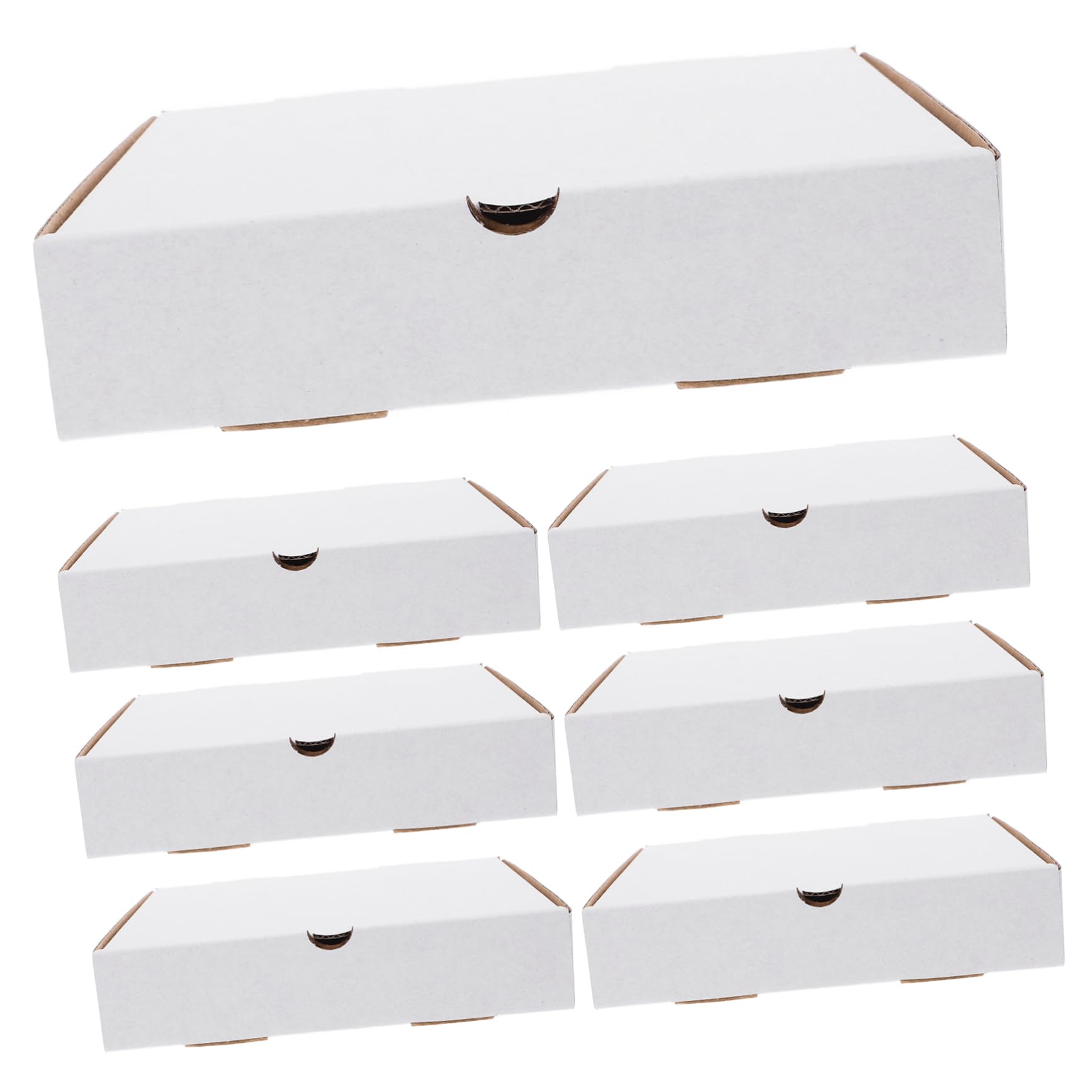 Cajas De Pizza De Cartón Corrugado Kraft Blancas Reutilizables, 30 Unidades Tamaño 6 Pulgadas, Ideales Para Envíos, Almacenamiento y Comida Para Llevar