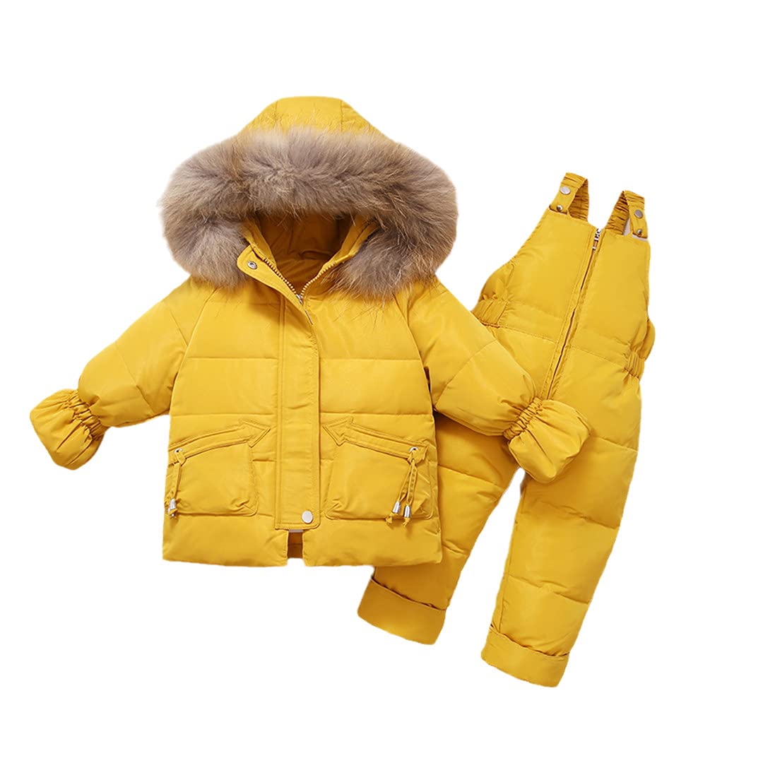 Winter Children Clothing Set Baby Boy Girl Clothes Warm Down Jacket Coat Jumpsuit Snowsuit Kids Parka Overalls yellow1