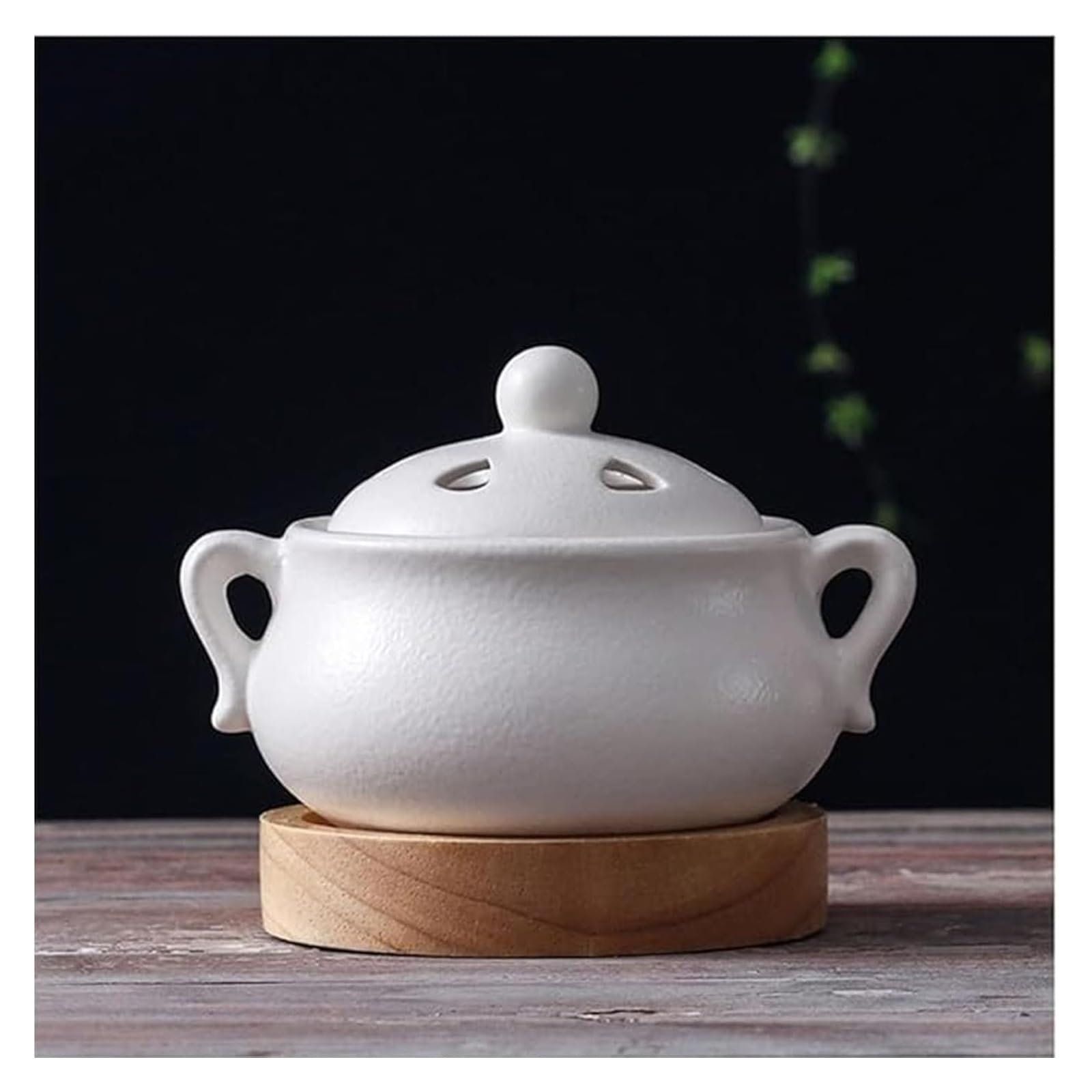 Elektryczny ceramiczny palnik kadzidła z timerem - kuchenka do aromaterapii do domu, biura, jogi i urody (biały)