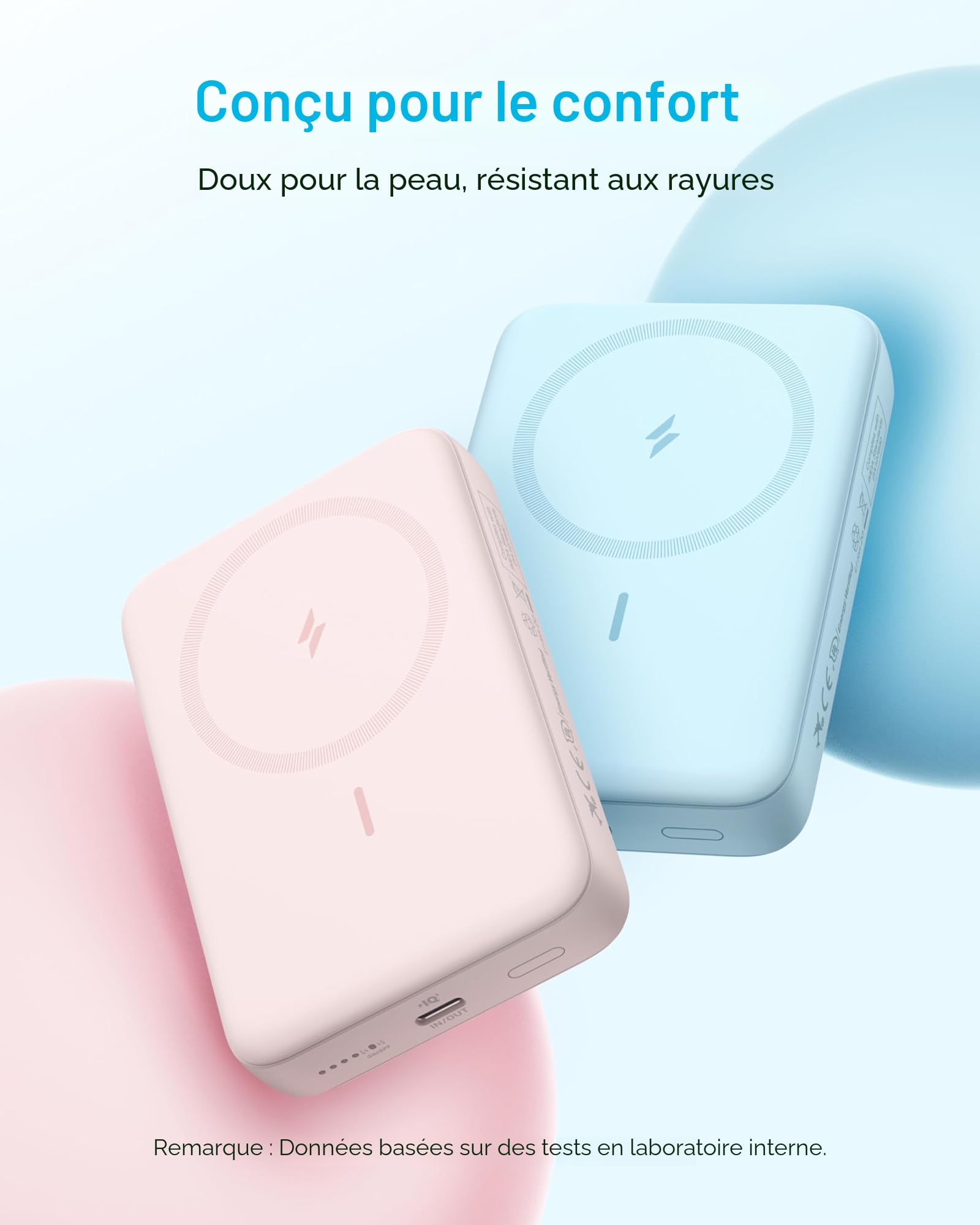 Anker Batterie Externe Magsafe 10000mAh 30W, Power Bank sans Fil Compacte avec Recharge Rapide PD, Chargeur Durable et Agréable au Toucher, pour iPhone 17/16/15 Series, AirPods, et Autres