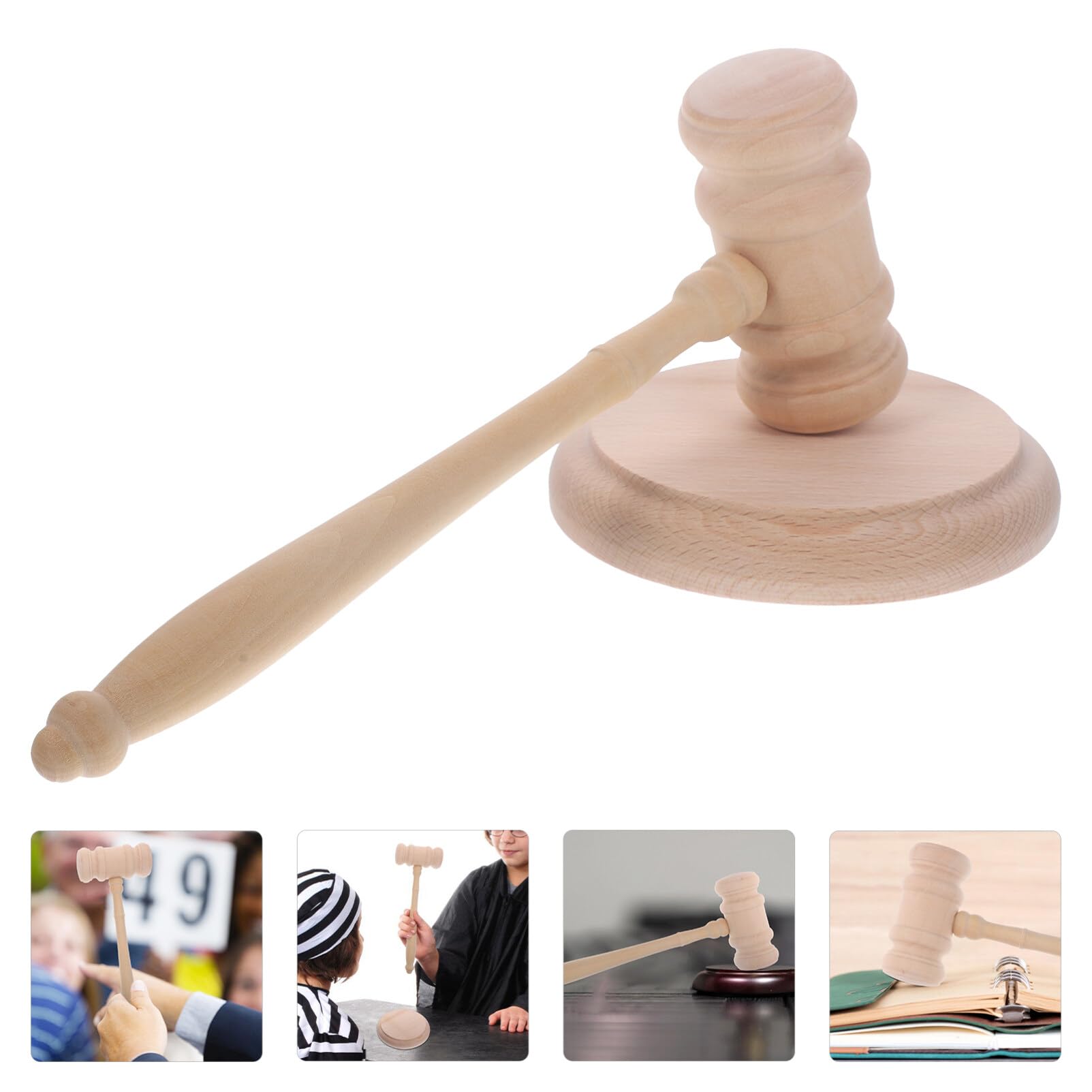 Juego de martillo y bloque, martillo de subasta, juego de martillo y bloque, martillo de juez de madera, martillo, bloque de sonido for juez, abogado, subasta, tribunal, regalos for estudiantes, marti