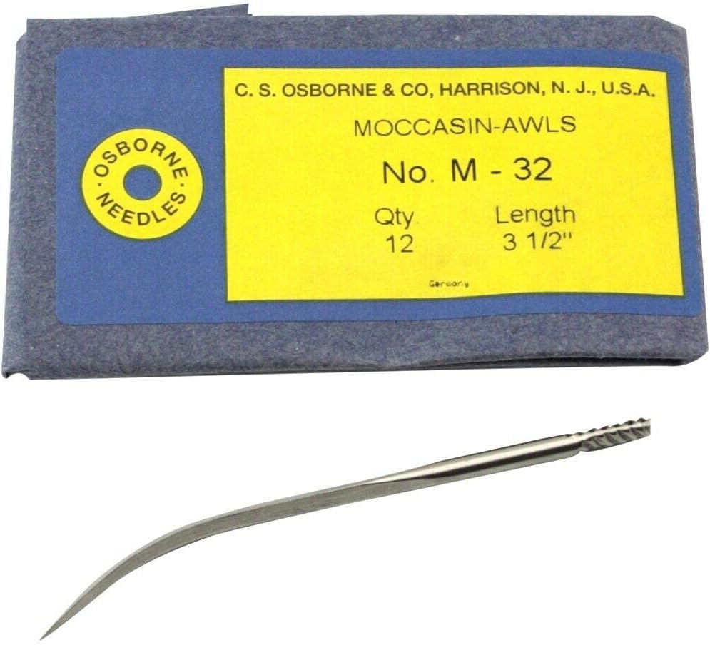 C.S. Osborne Pack of 12 Moccasin Awl #M32 (3-1/2" Long) Upholstery Tools