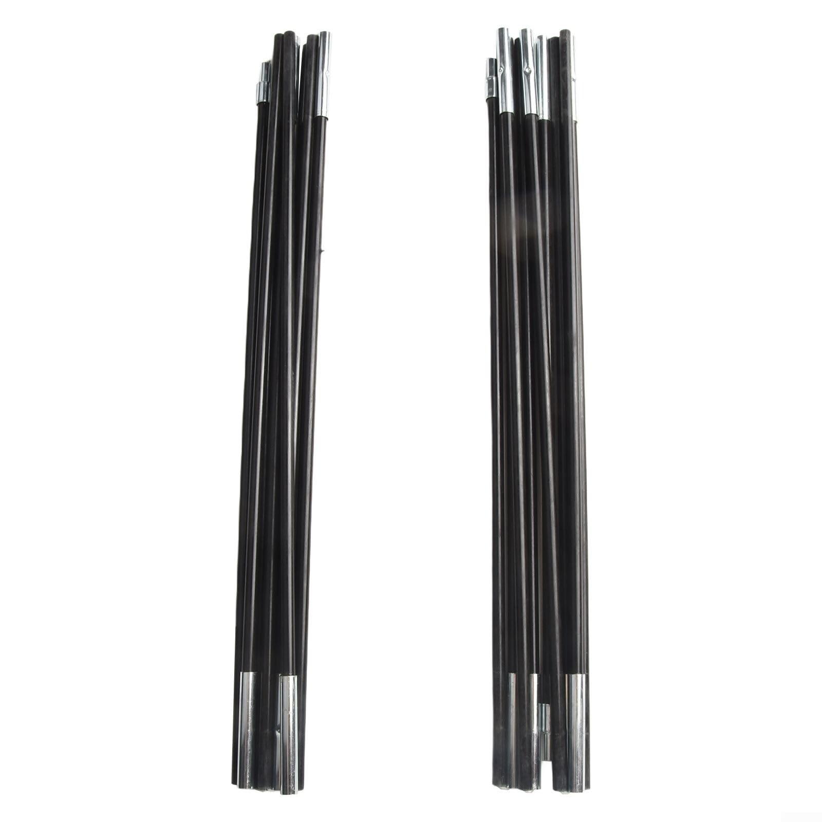 Gettimore Fibreglass Tent Pole Replacement 10.5-12.8ft, 7mm Diameter Shock Corded Repair Rod for Hiking Camping Tents 1-4 Person, Black(3.9m)