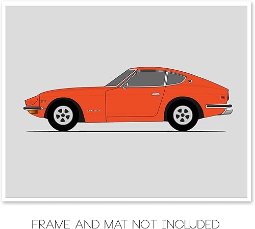 Miniatura 2 de Póster hecho a mano compatible con Datsun 240Z (1970-1973) (perfil lateral) impreso para pared, decoración de Z Car Nissan S30, 8 x 10 pulgadas,