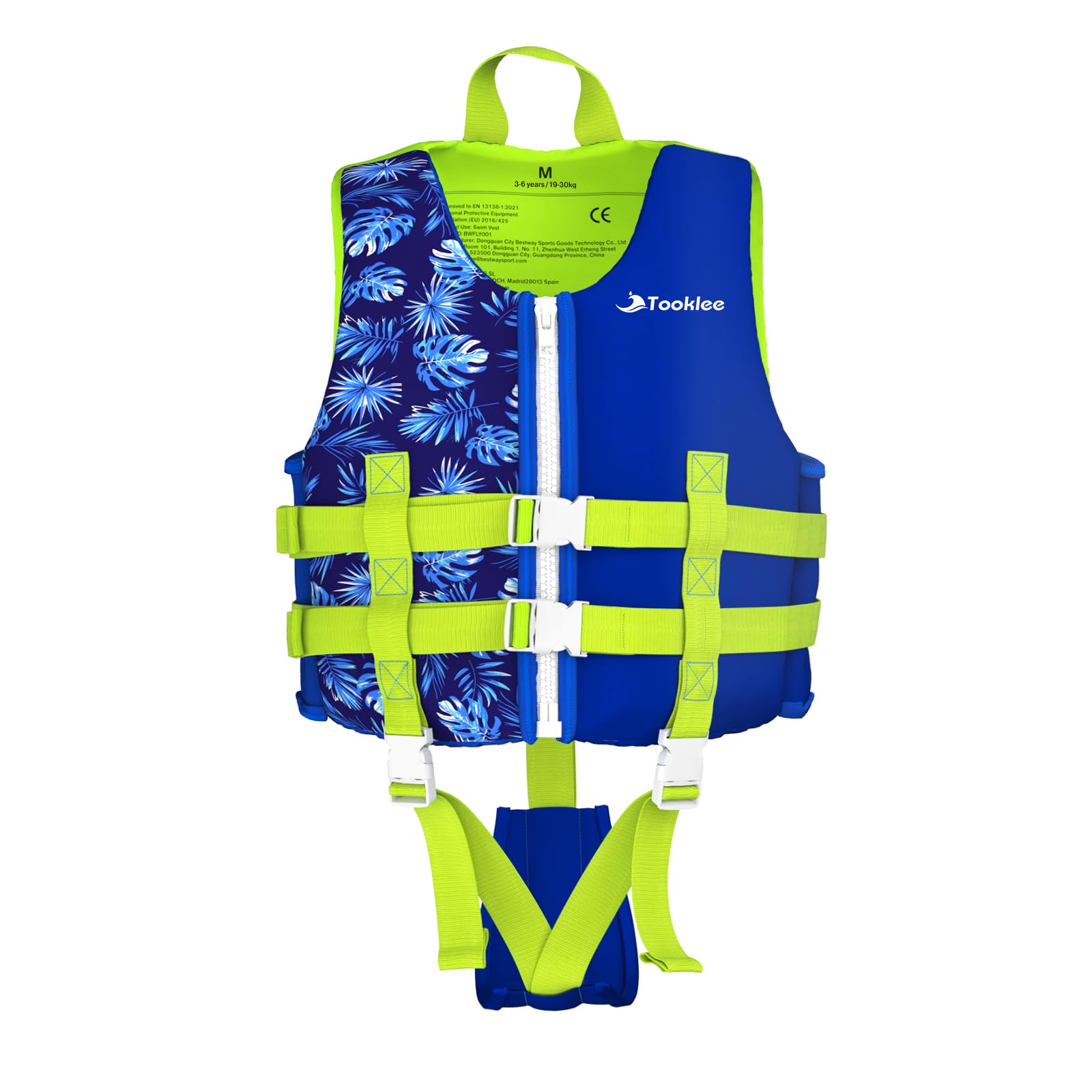 Swim Vest for Kids, 2-3 Years Premium Neoprene Swim Vest for Children, Toddlers Swim Buoyancy Aid with Safety Strap and Removeable Floats for Boys Girls - Blue/S (33-42 lb)