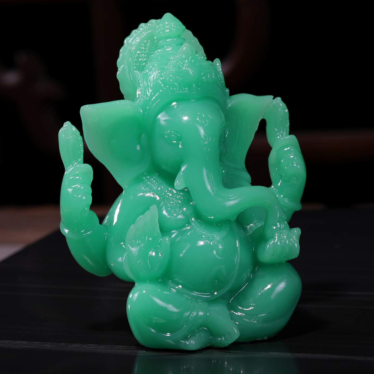 ガネーシャの置物(翡翠) 翡翠製 五面 ガネーシャ神像 | 高級インド雑貨カオス 通販