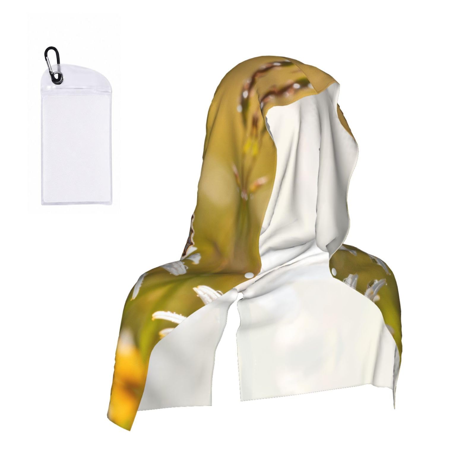 CNTDBU Chrysanthemums and butterflies Cooling Towel Hooded-Instant Chill Neck Cover for Sports, UV Cooling Rag for Running Gym