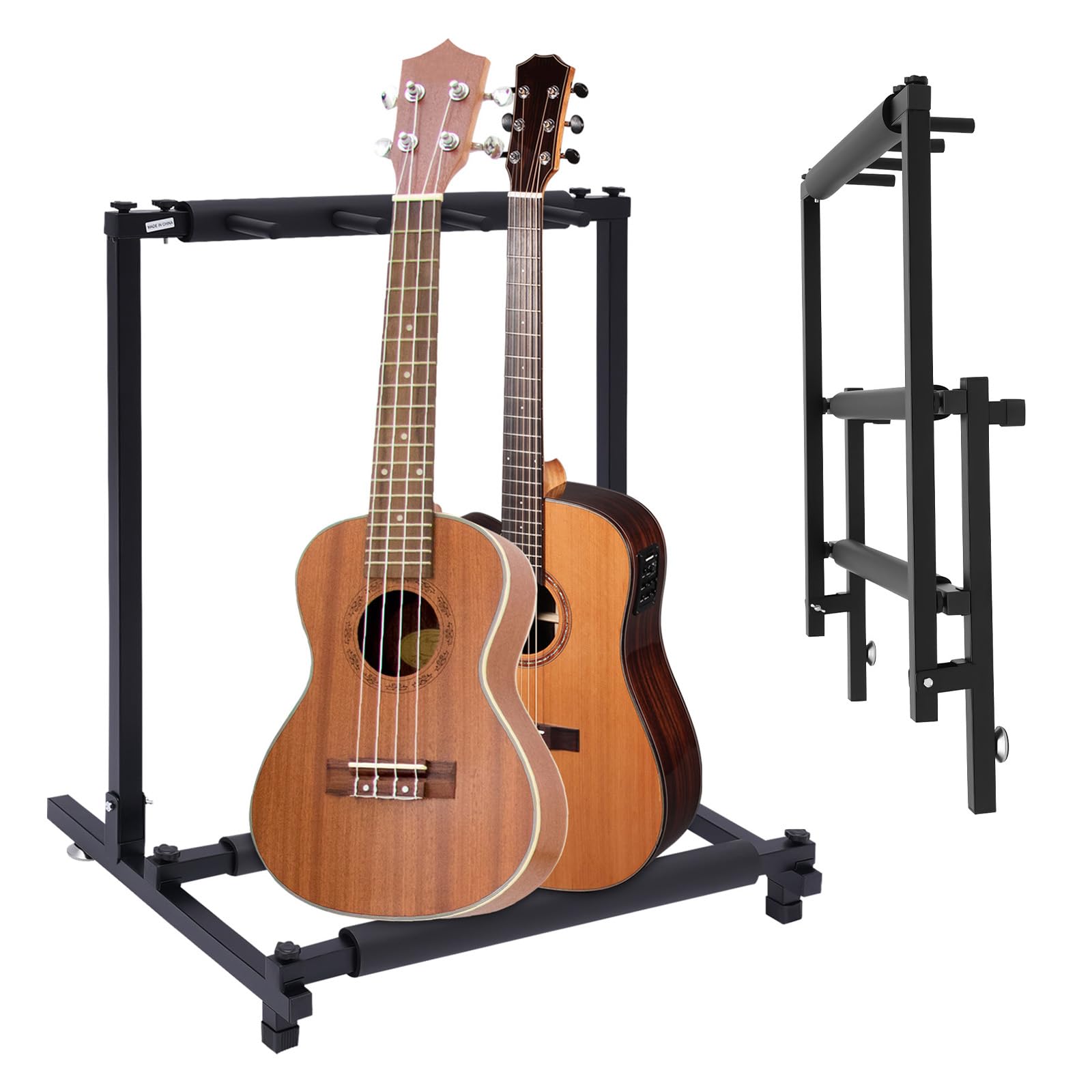 Stojak na gitarę, 3-krotny, wielofunkcyjny, składany, uniwersalny stojak na gitarę