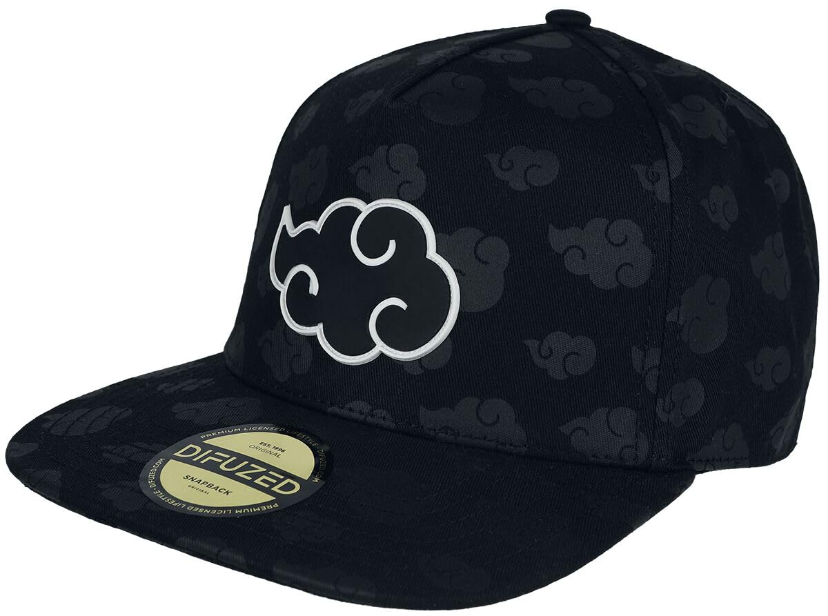 Difuzed Naruto Tonal Akatsuki Cloud Baseball Cap Size One Size Black, Black, One size