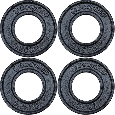 BodyRip Cast Iron Weight Plate | 4x 0.25kg Fraction Disc, 2" Olympic Hole | Dumbbell or Barbell | Home Gym Training, Weightlifting Cover