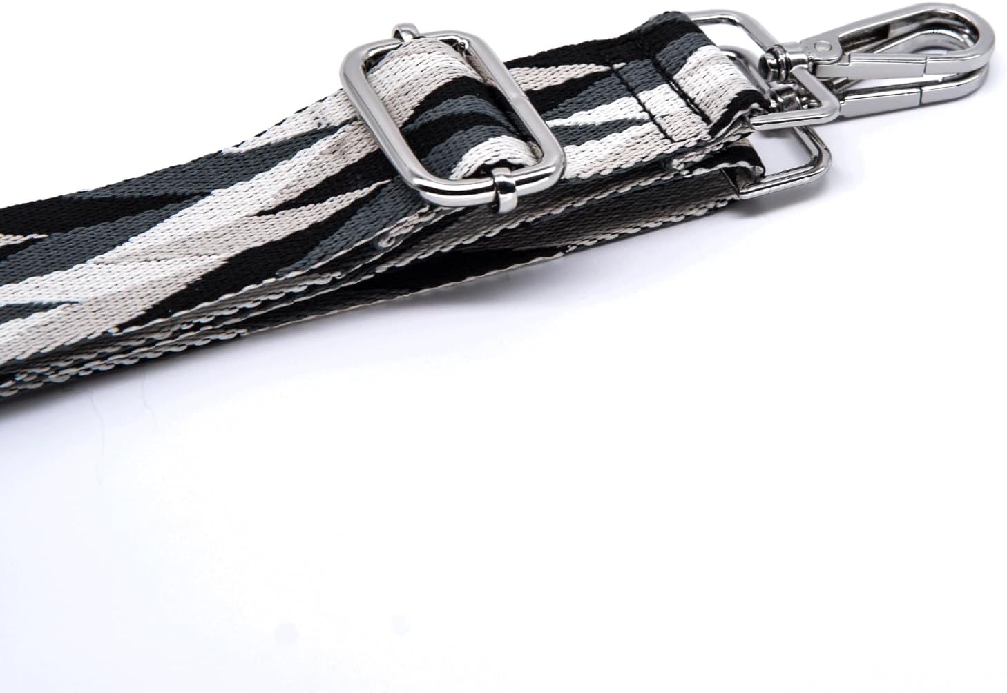 S&loyoe Purse Straps Replacement Crossbody Bag Strap Adjustable Wide Guitar Straps for Handbags 1.5inch (Blade splicing gray silver) - Image 5