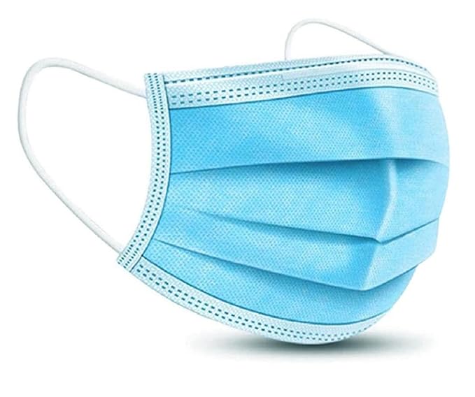 Alvano Made In India Meltblown 3 Ply Protective Surgical Face Mask with Adjustable Nose Pin For Unisex (Blue)