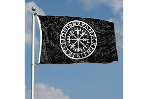 Vikings Valhalla with Symbols Flag Banner for Home and Garden Decor