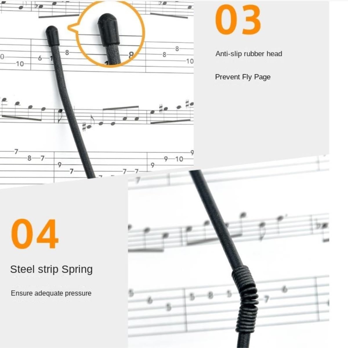 Leggio per spartiti, Leggio Pieghevole in Metallo con Altezza Regolabile, Nero, 50x150 cm(Black1)