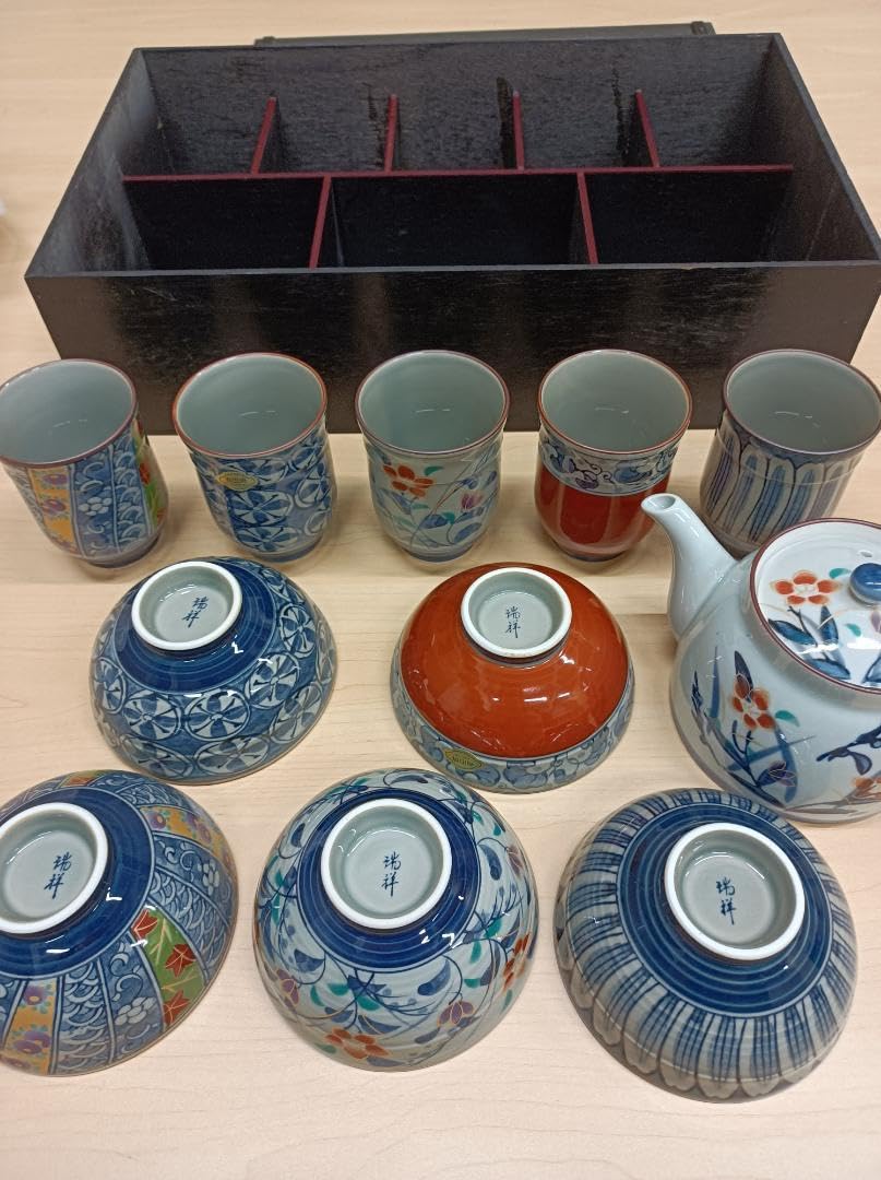 Amazon | 有田焼 瑞祥 陶磁器 古都絵変り 茶碗 湯呑み 5客セット