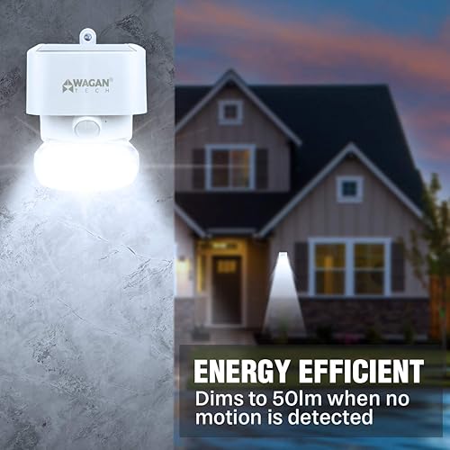 Miniatura 7 de Wagan EL8569 2000 lúmenes luz solar de pared solar al aire libre luz LED impermeable sensor de movimiento luces de seguridad brillante solar