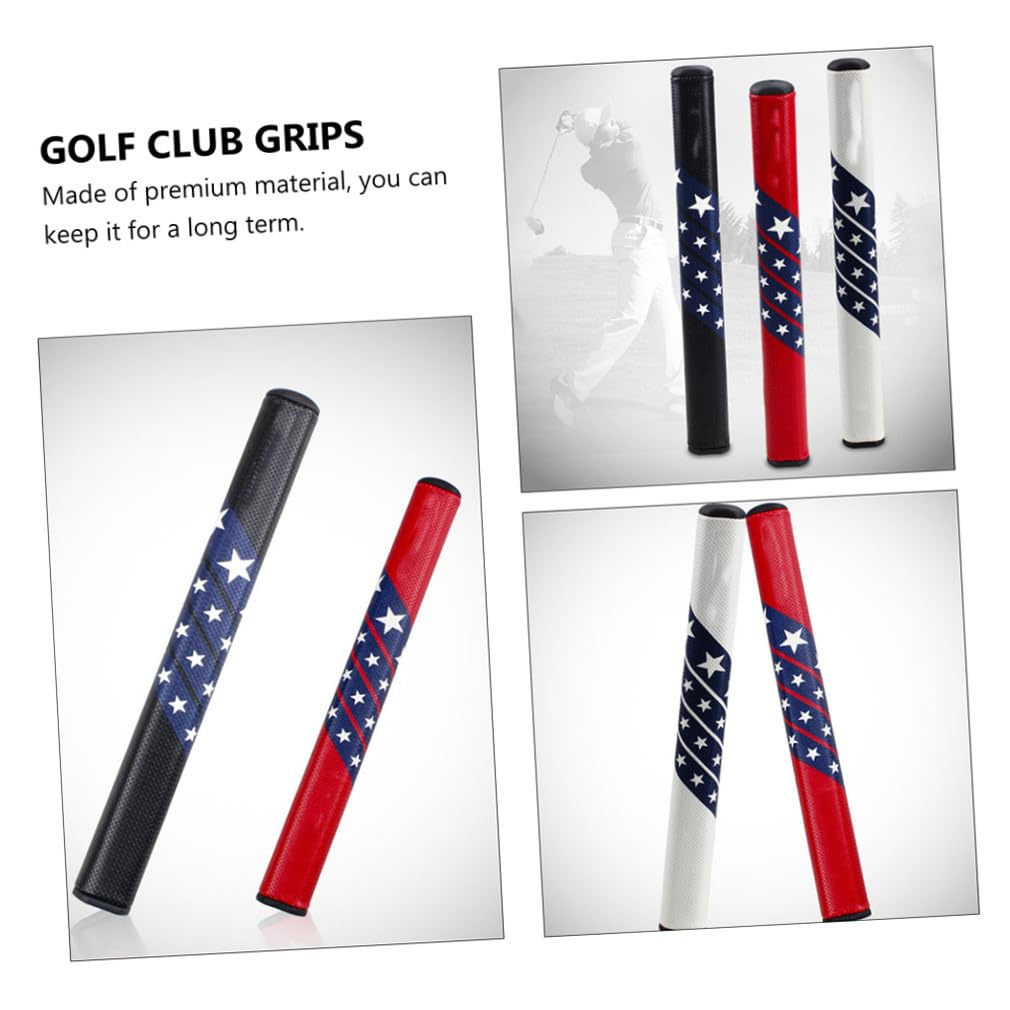Sosoport 3piezas Empuñadura De Golf Diseño De Día Independencia Americana Accesorio Duradero y Cómodo Para Entrenamiento y Celebraciones Rojo