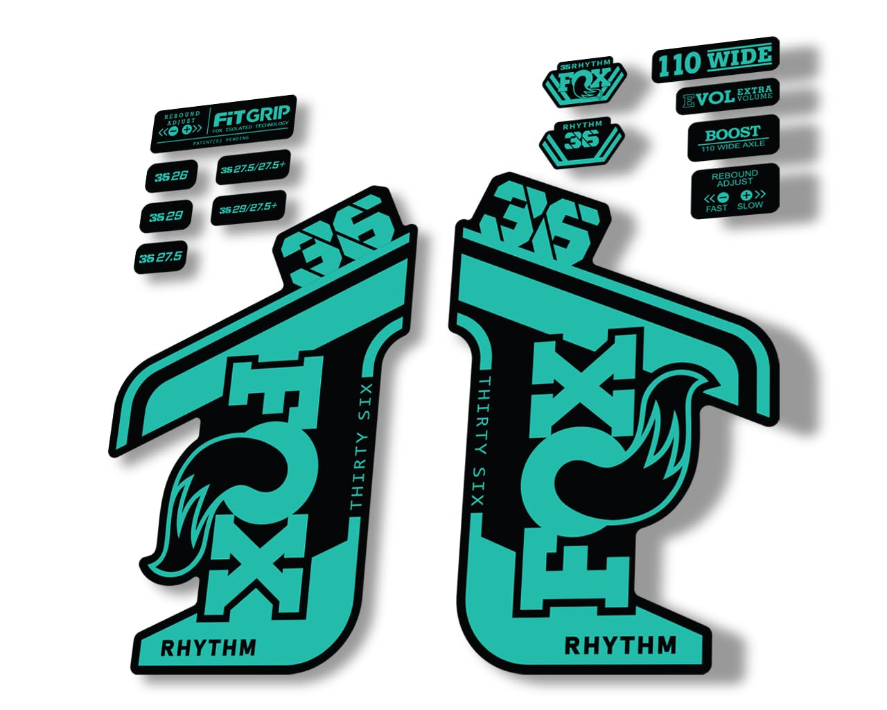 Fork Replacement Decal Sticker Compatibale for Fox 36 2021 Rhythm Series Dolphin (Glossy)
