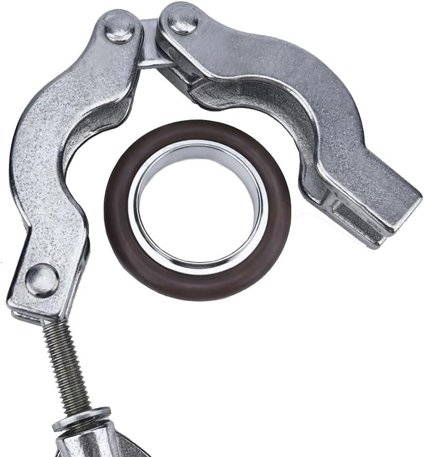 1PCS KF Stainless Steel Vacuum Clamp with Fluorine Rubber Bracket, Available in KF10/16/25/40/50 Sizes(KF50)