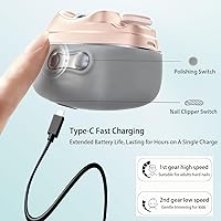 Vista 5 de 4 in 1 Electric Nail Clipper with Polisher, File & UV Light, Automatic Nail Trimmer with LED Light & Nail Scraps Storage, Rechargeable Nail Trimmer