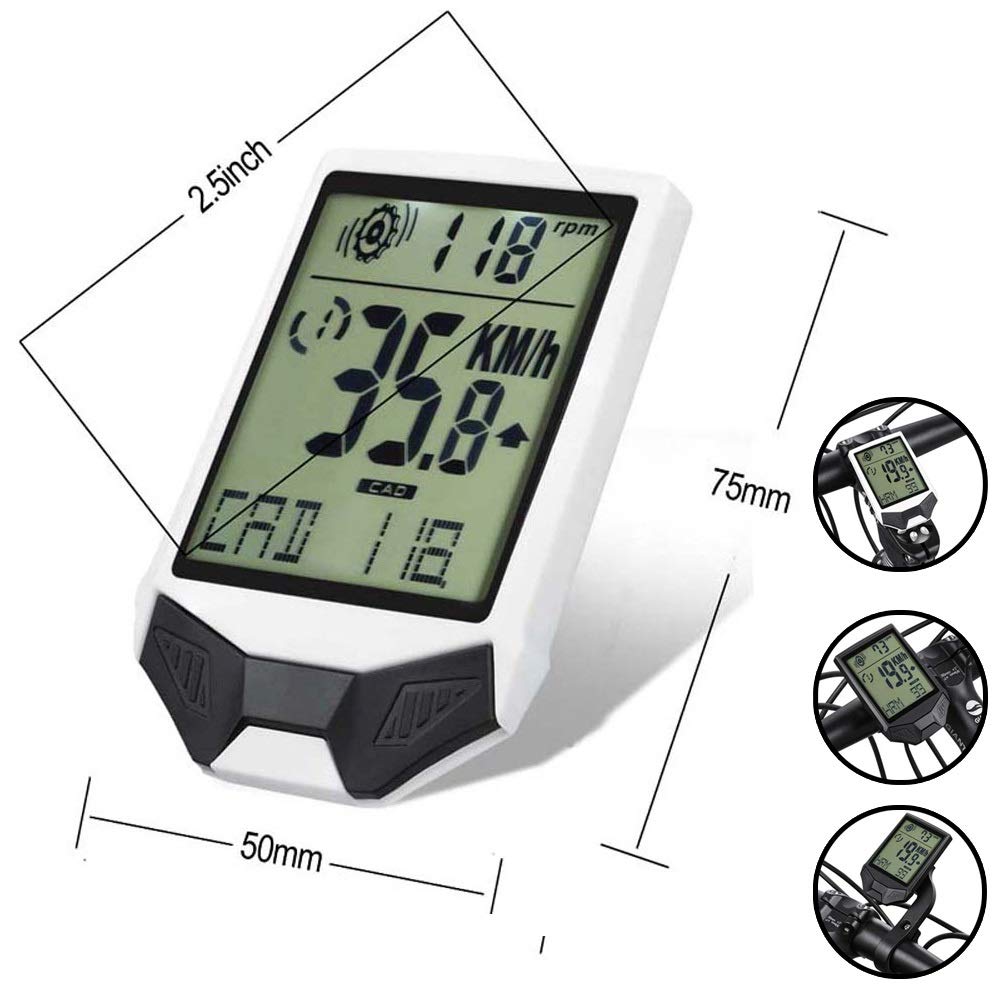 Computer di biciclette Resistente alla pioggia sensore di cadenza impermeabile del calcolatore della bicicletta wireless bici Contachilometri LCD da 2,5 pollici in bicicletta tachimetro frequenza card