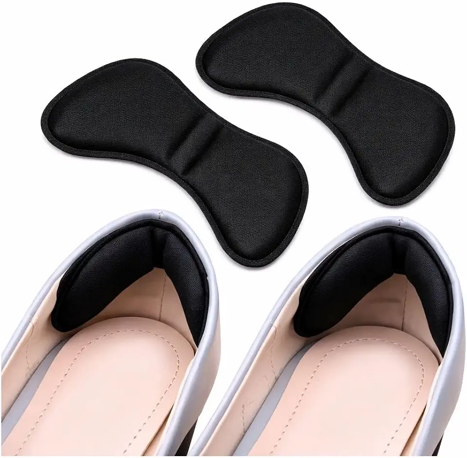 Protetor de Calcanhar Ortopédico Palmilhas Para Sapatos de Salto Almofadas de Calcanhar Autoadesivo Contra Dor e Bolhas (1 PAR PRETO)