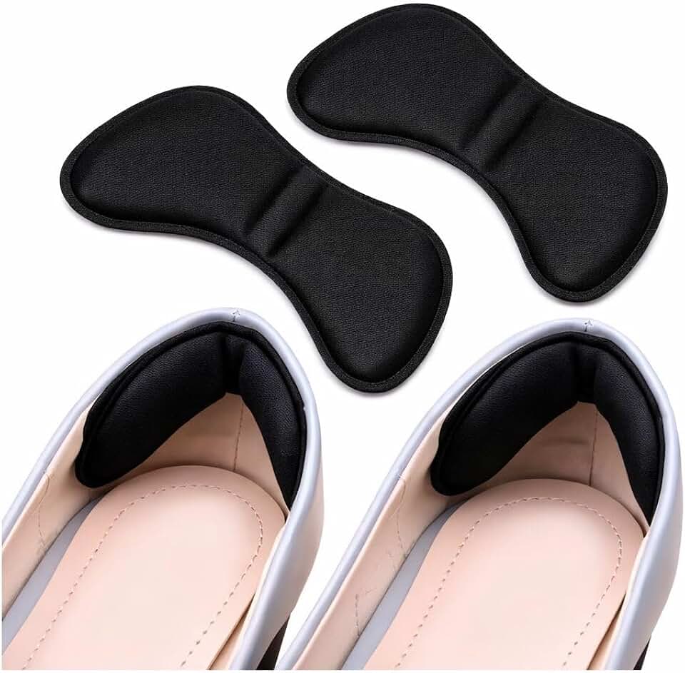 Protetor de Calcanhar Ortopédico Palmilhas Para Sapatos de Salto Almofadas de Calcanhar Autoadesivo Contra Dor e Bolhas (1 PAR PRETO)