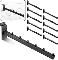 Vista 1 de Tatuo Paquete de 10 cascada de bolas de 6 bolas para Slatwall, accesorio de pared de listones de 12 pulgadas, ganchos y perchas para ropa, venta al