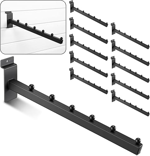 Tatuo Paquete de 10 cascada de bolas de 6 bolas para Slatwall, accesorio de pared de listones de 12 pulgadas, ganchos y perchas para ropa, venta al