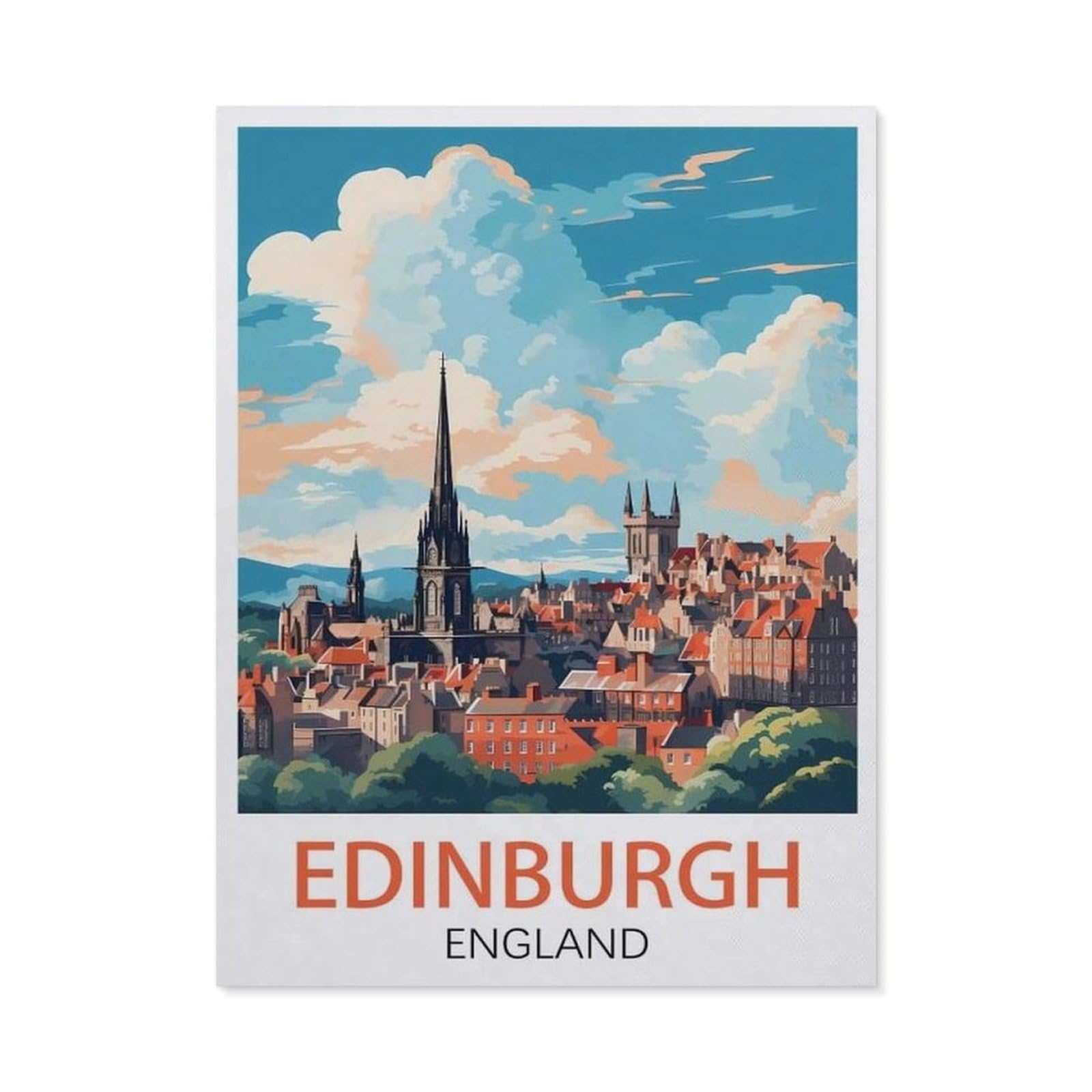 Vintage Art Metal Signs Funny Sign，Edinburgh England(15x30cm）