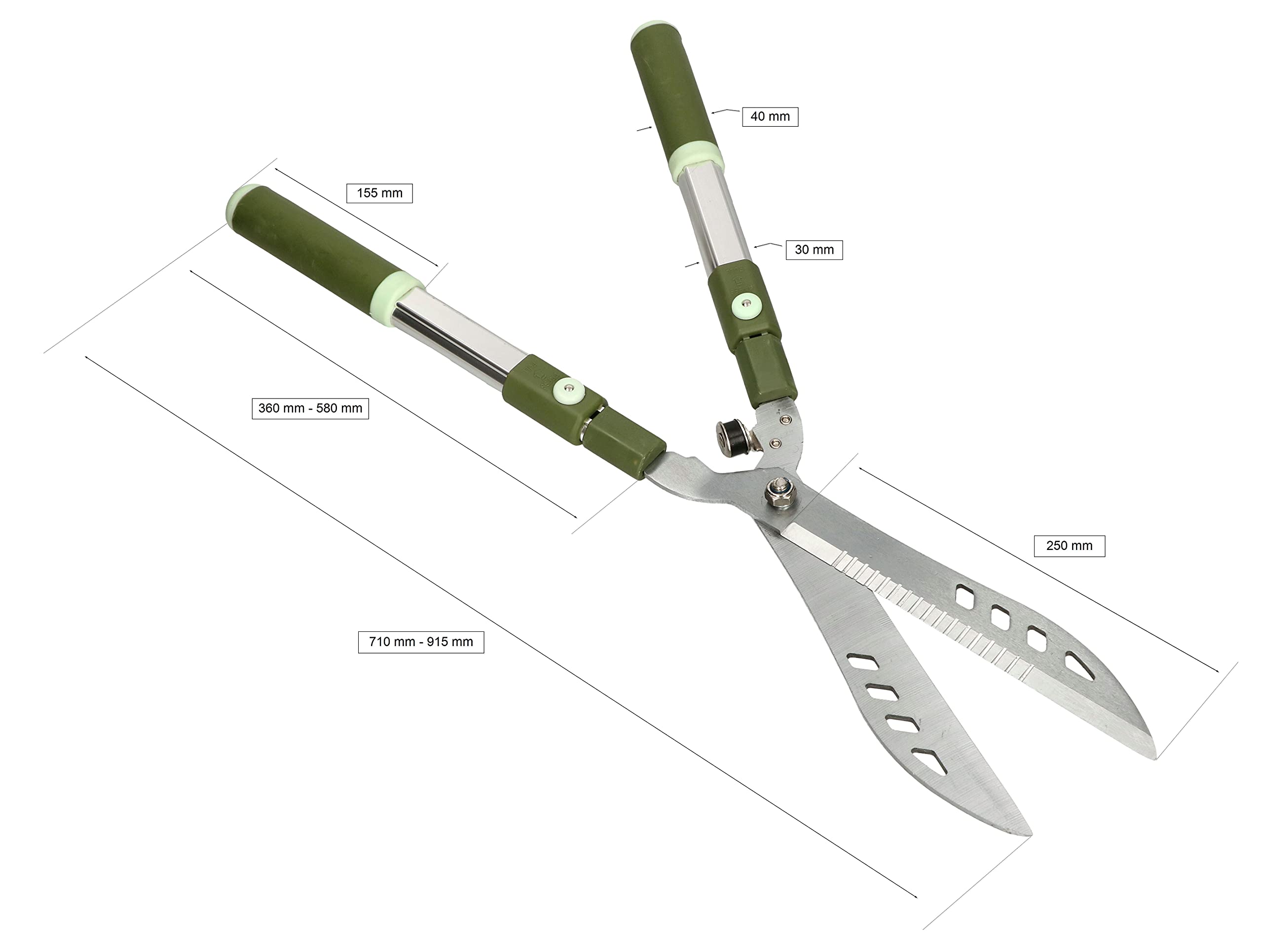 KOTARBAU® Teleskop-Heckenschere 710-910 mm zum Schneiden von Hecken und Ästen