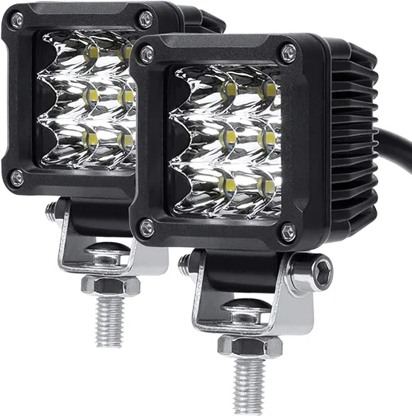 Adzoon Motorcycle Fog Lights, 2'' Inch 27W Spot Mini Cube Work Driving Pod Lights for Offroad Trucks ATV UTV SUV 4x4 Pick Up Car Boat