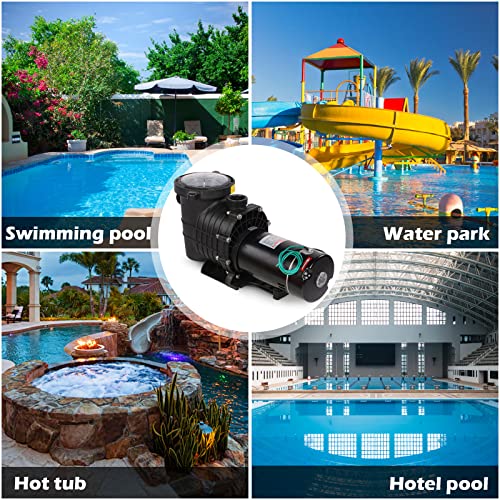 Pool Pump Inground, 2HP 6825GPH Swimming Pool Pump, 110/220V Dual