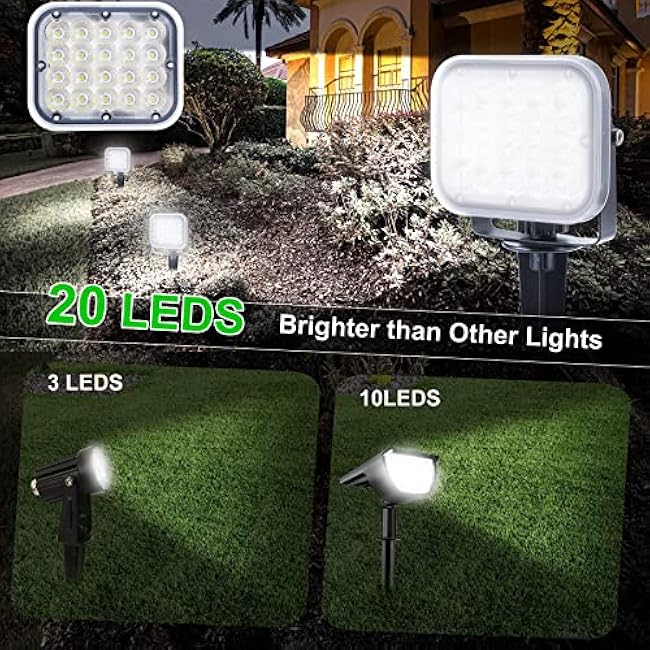 Solar Spot Lights Cold White Spotlights Landscape Lighting
