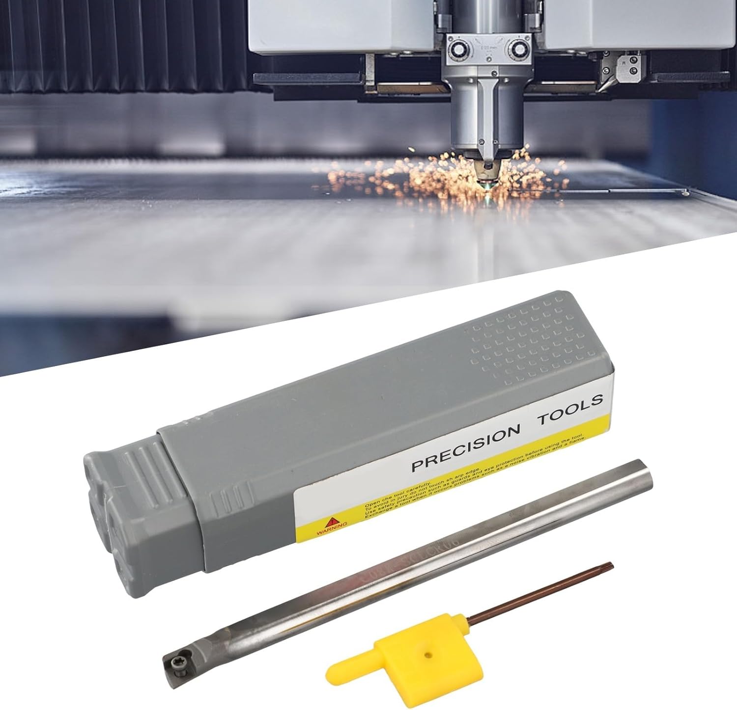 C08K-SCLCR06 Solid Carbide Lathe Inner Turning Tool Holder 125mm Length 8mm Shank Compatible with CCMT0602 Inserts for Precision Boring and Steel Machining with Wrench